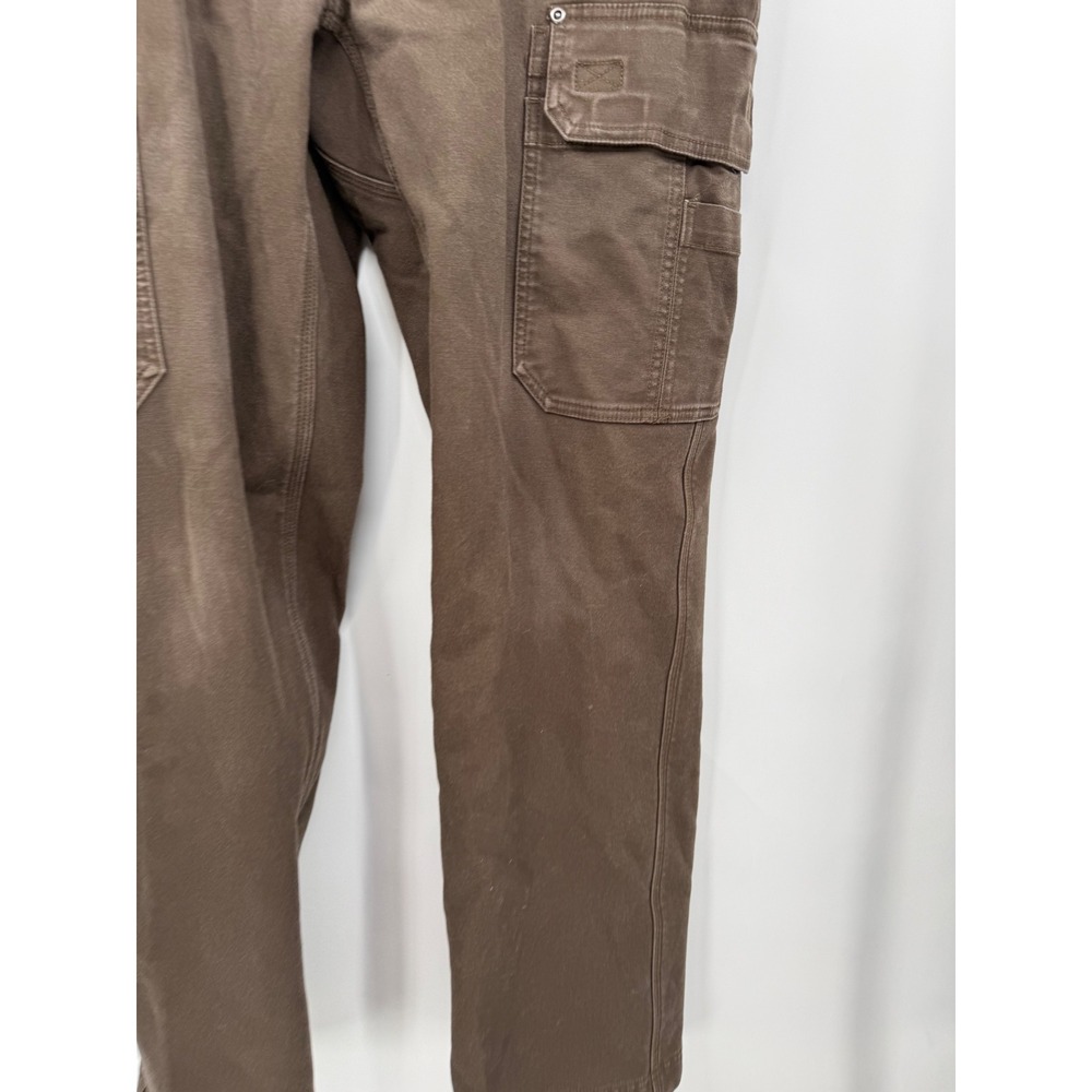 Duluth Trading Co 36x34 Flex Fire Hose Cargo Pants Mens Brown Fleece Lined Work - Picture 5 of 9